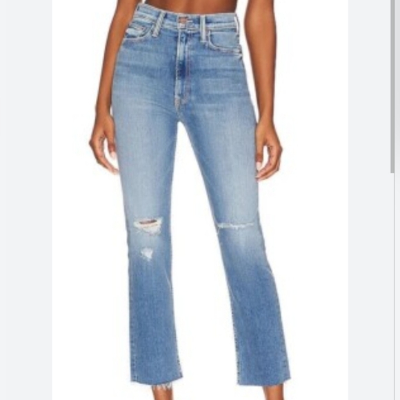 Mother High Waist Rider Ankle Fray Denim Jeans in Party Like a Pirate - Picture 1 of 15